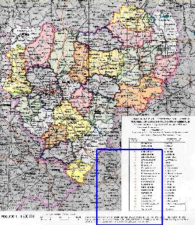 Administrativa mapa de Oblast de Smolensk