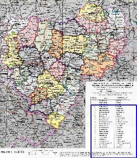 Administrativa mapa de Oblast de Smolensk