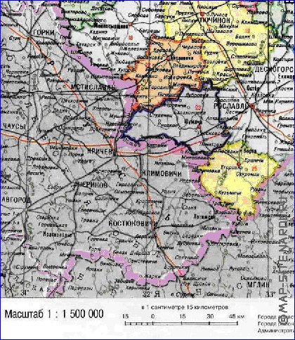 Administrativa mapa de Oblast de Smolensk