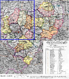 Administrativa mapa de Oblast de Smolensk