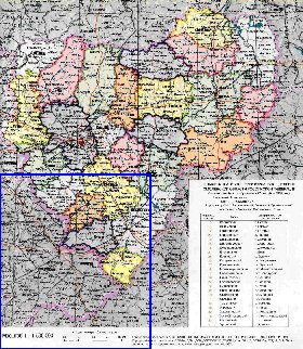 Administrativa mapa de Oblast de Smolensk