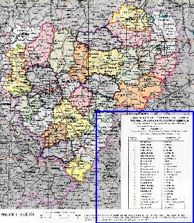 Administrativa mapa de Oblast de Smolensk