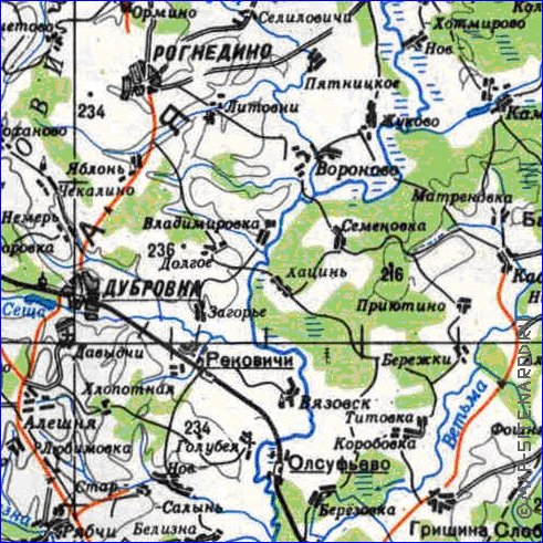 carte de Oblast de Smolensk