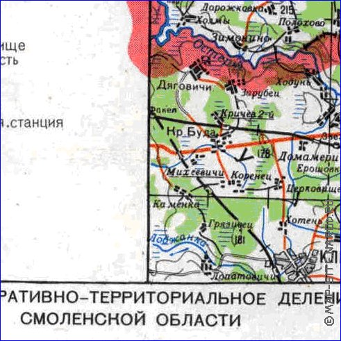 carte de Oblast de Smolensk