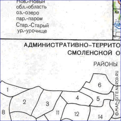 carte de Oblast de Smolensk