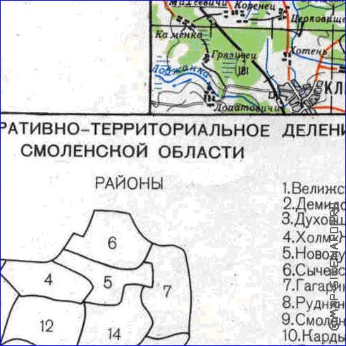 carte de Oblast de Smolensk