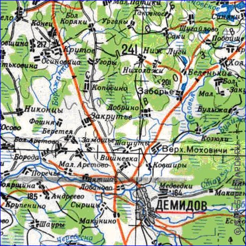 carte de Oblast de Smolensk