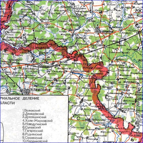 carte de Oblast de Smolensk