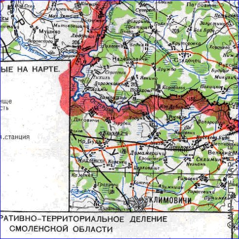 carte de Oblast de Smolensk