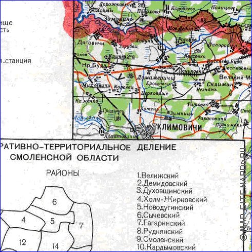 carte de Oblast de Smolensk