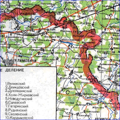 carte de Oblast de Smolensk