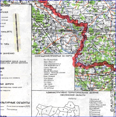 carte de Oblast de Smolensk