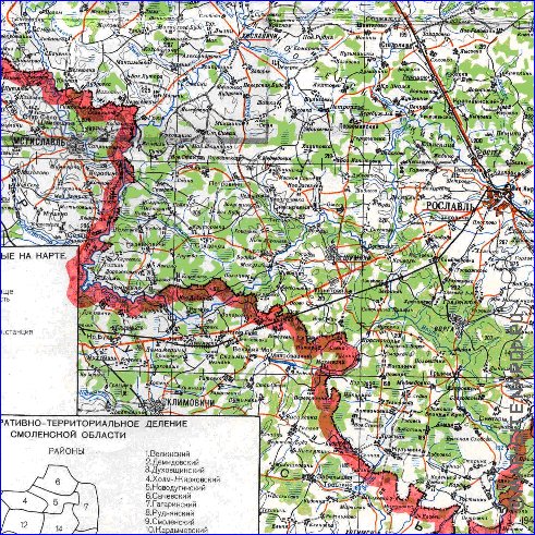 carte de Oblast de Smolensk