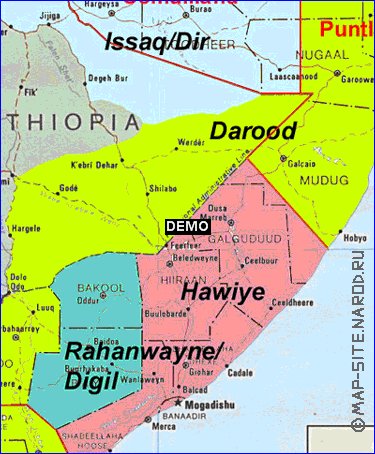 carte de Somalie