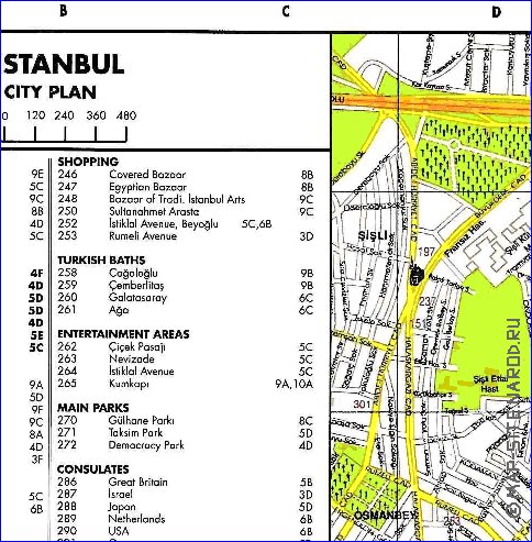 carte de Istanbul en anglais