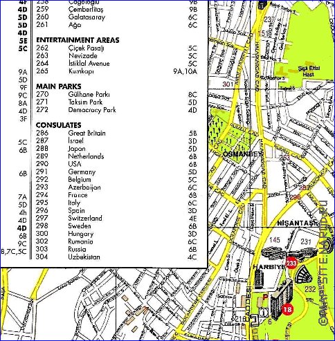 carte de Istanbul en anglais