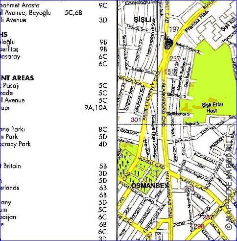 carte de Istanbul en anglais