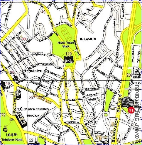 mapa de Istambul em ingles