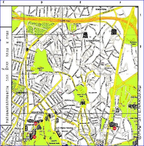 carte de Istanbul en anglais