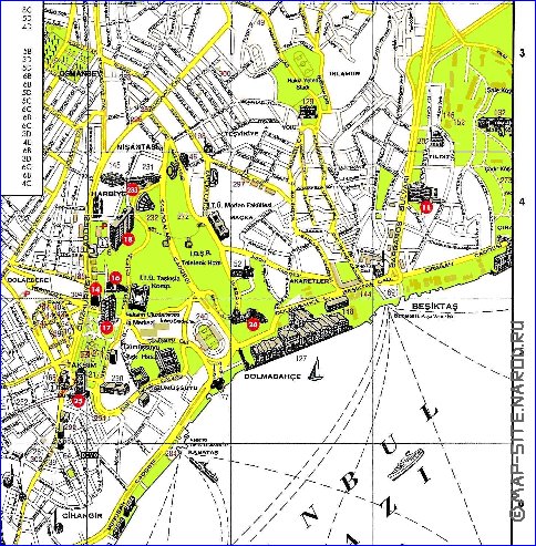 carte de Istanbul en anglais