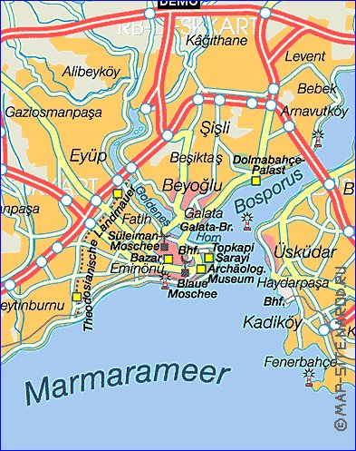 mapa de Istambul em alemao