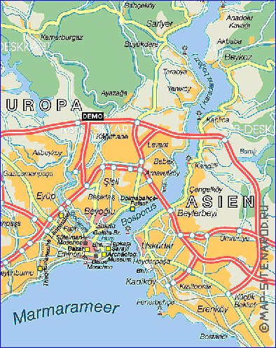 mapa de Istambul em alemao