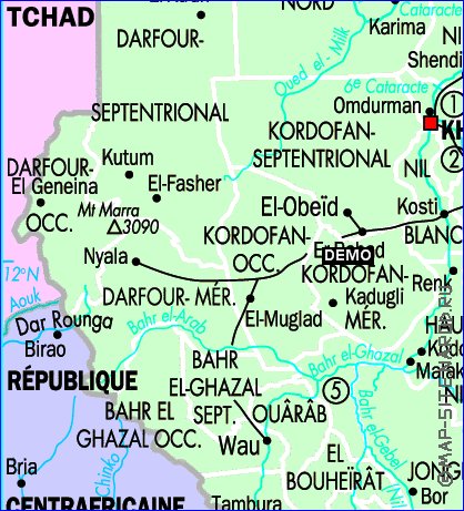Administratives carte de Soudan