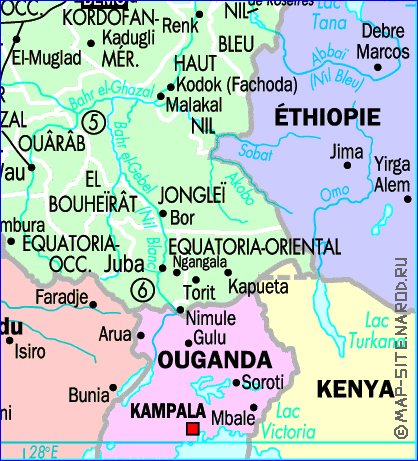 Administrativa mapa de Sudao em frances