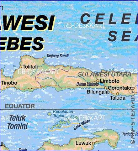 mapa de Celebes