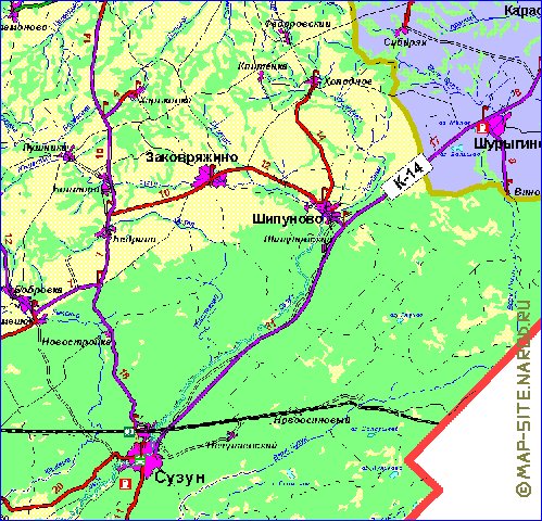 Карта сузунского района с деревнями