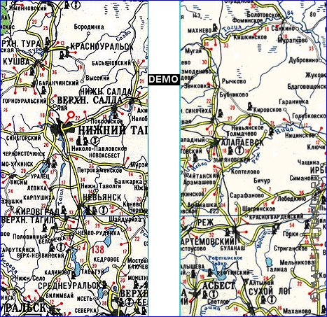 carte de des routes Oblast de Sverdlovsk