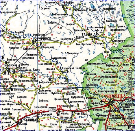 Карта автомобильных дорог свердловской